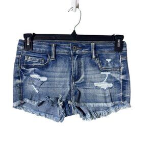 Klique B Festival Womens Micro Mini Low Rise Jean Shorts Small Distressed Y2K